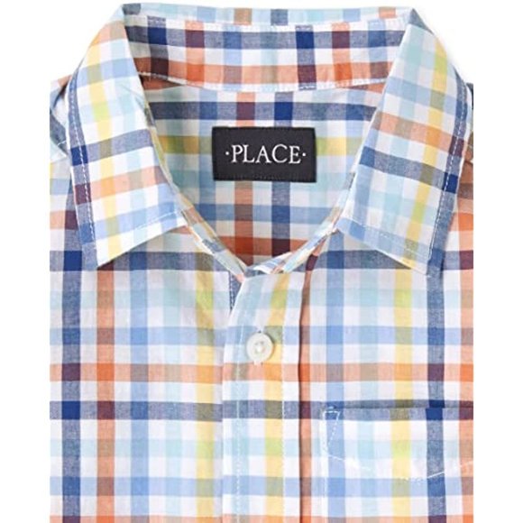 The Children's Place Boys Short Sleeve Cotton Poplin Button Down Shirt - Picture 2 of 4